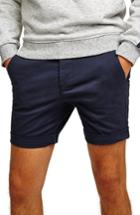 Men's Topman Skinny Fit Chino Shorts - Blue