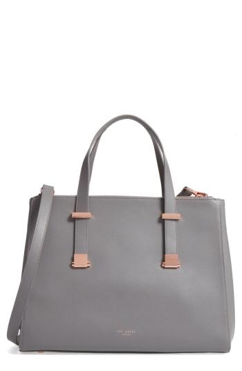 Ted Baker London Large Alunaa Convertible Leather Tote - Grey