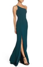 Women's Dress The Population Amy One-shoulder Crepe Gown - Green