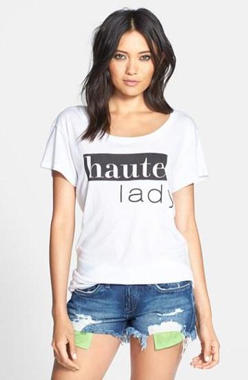 Madison & Berkeley 'haute Lady' Graphic Tee White