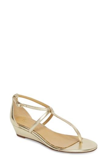 Women's Splendid Bryce T-strap Wedge Sandal M - Metallic
