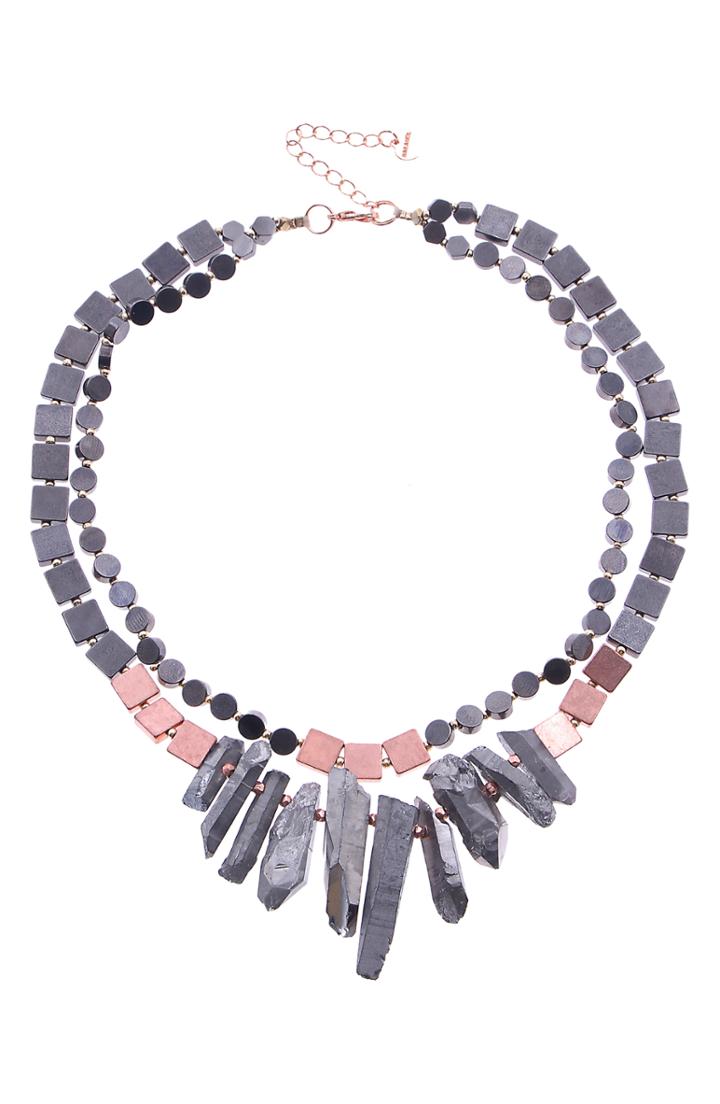 Women's Nakamol Design Quartz Crystal Collar Necklace