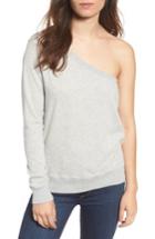 Women's Pam & Gela One-shoulder Sweatshirt, Size - Grey