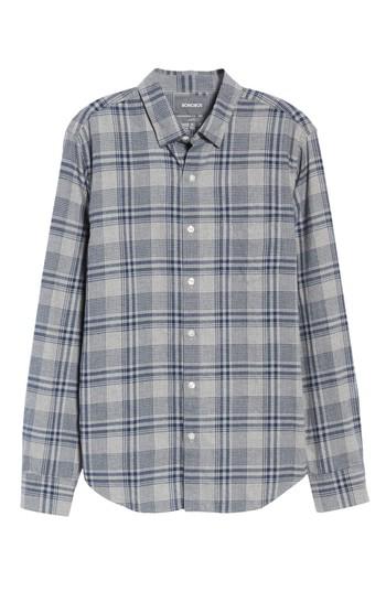 Men's Bonobos Slim Fit Brushed Plaid Sport Shirt, Size - Blue