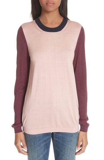 Women's Burberry Buck 57 Silk & Cashmere Sweater - Pink