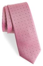 Men's Calibrate Dot Silk Blend Skinny Tie, Size - Red
