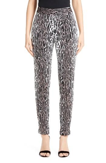 Women's St. John Collection Leopard Jacquard Ankle Pants