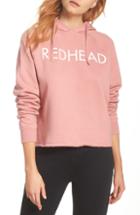 Women's Brunette The Label Redhead Raw Hem Hoodie - Coral