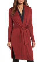 Women's Nic+zoe Silk Blend Trench Cardigan - Red