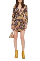 Women's Topshop Plunge Floral Wrap Dress Us (fits Like 0) - Yellow