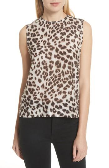 Women's Equipment Reagan Leopard Print Cotton & Silk Shell - White