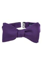 Men's Ted Baker London Fancy Silk & Cotton Bow Tie, Size - Purple