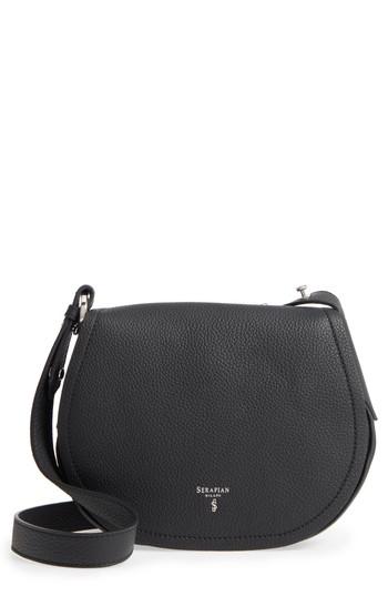 Serapian Milano Mini Valeria Cachemire Leather Crossbody Bag - Black