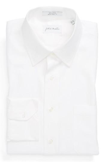 Men's John W. Nordstrom Traditional Fit Herringbone Dress Shirt .5 34 - White