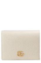 Women's Gucci Marmont Leather Card Case - White
