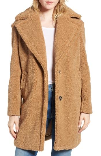 Women's Kensie Faux Fur Teddy Bear Coat - Beige