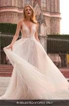 Women's Watters Ludmila Silk Lace & Tulle A-line Gown, Size In Store Only - Ivory