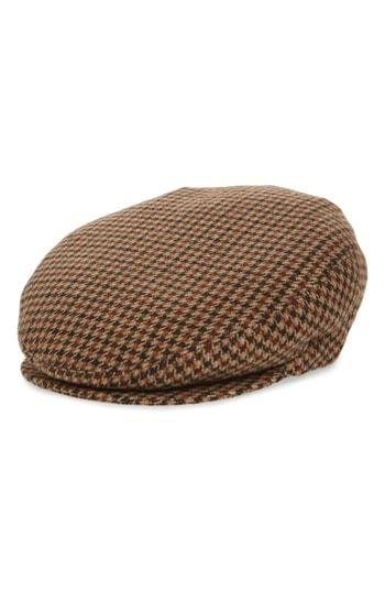 Men's Bailey Lord Houndstooth Wool Driving Cap - Brown