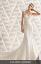 Women's Rosa Clara Adelfa Embellished Lace Mermaid Gown, Size - White