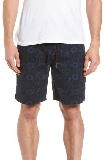 Men's Treasure & Bond E-waist Print Utility Shorts - Black