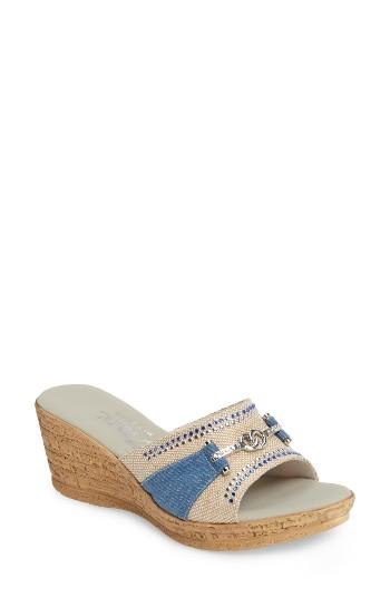 Women's Onex Lynette Wedge Slide Sandal M - Blue