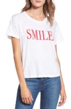 Women's Sundry Smile Boxy Cotton Tee - White