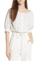 Women's Tracy Reese Crinkled Crop Top - White