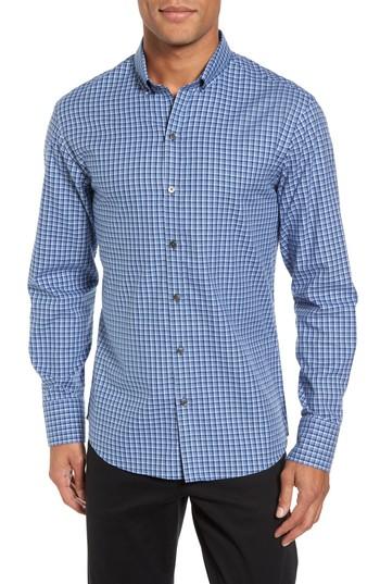 Men's Zachary Prell Kapur Slim Fit Check Sport Shirt, Size - Blue