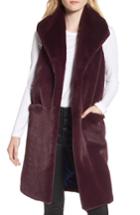 Women's Heurueh Heather Faux Mink Fur Vest, Size - Red