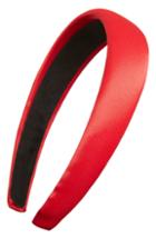 Tasha Solid Satin Headband, Size - Red
