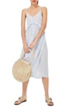 Women's Topshop Button-up Cover-up Dress - Blue