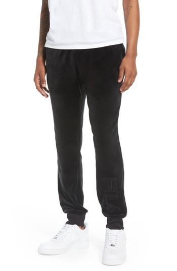 Men's Fila Vinny Velour Jogger Pants - Black