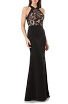 Women's Js Collection Lace Front Halter Mermaid Gown