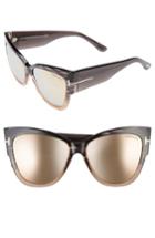 Women's Tom Ford Anoushka 57mm Gradient Cat Eye Sunglasses - Grey Gradient/ Brown Pink