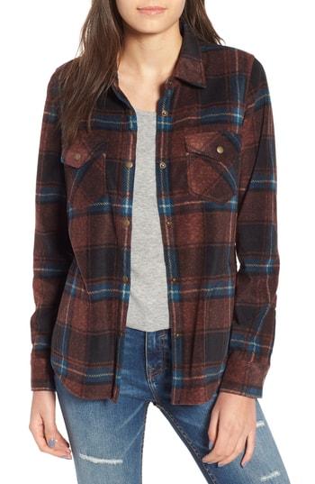 Women's O'neill Zuma Plaid Fleece Flannel Shirt - Purple