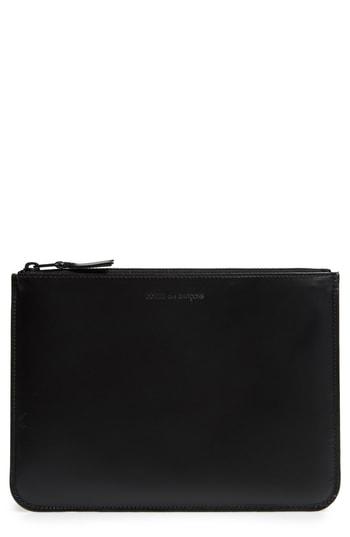 Men's Comme Des Garcons Leather Pouch - Black