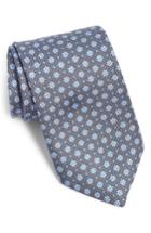 Men's David Donahue Floral Silk Tie, Size - Grey