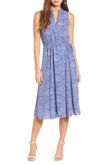 Women's Anne Klein Print Drawstring Midi Dress - Blue