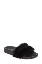 Women's Jslides Samantha Faux Fur Slide M - Black