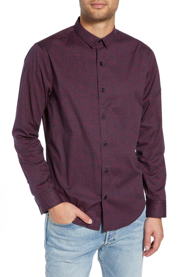 Men's The Rail Dot Print Sport Shirt - Black