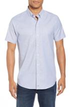 Men's Cutter & Buck Tailor Regular Fit Oxford Sport Shirt, Size - Blue