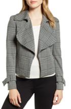 Women's Anne Klein Houndstooth Plaid Crop Jacket - Grey