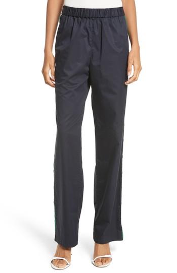 Women's Tibi Snap Side Track Pants, Size - Blue