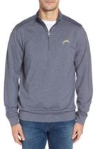 Men's Cutter & Buck Chargers Shoreline Quarter Zip Pullover, Size - Blue