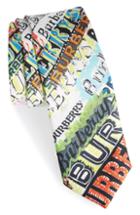 Men's Burberry Stanfield Tag Print Silk Skinny Tie