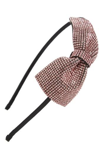 Tasha Sparkle Bow Headband, Size - Pink