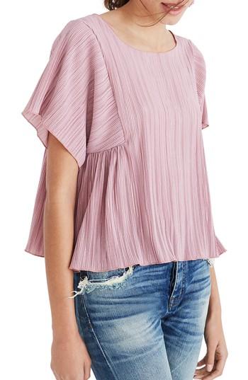 Women's Madewell Micropleat Top, Size - Pink