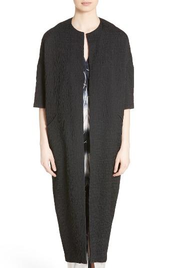 Women's Zero + Maria Cornejo Koya Crinkle Stretch Coat - Black