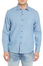Men's Tommy Bahama Geo Indigo Fit Sport Shirt, Size Medium - Blue
