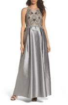 Women's Adrianna Papell Embellished Mesh & Faille Ballgown
